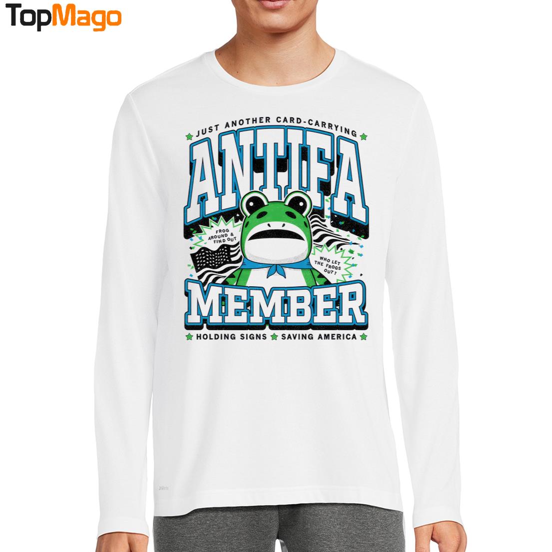 Antifa Member Just Another Card Carrying Holding Signs Saving America Hoodie