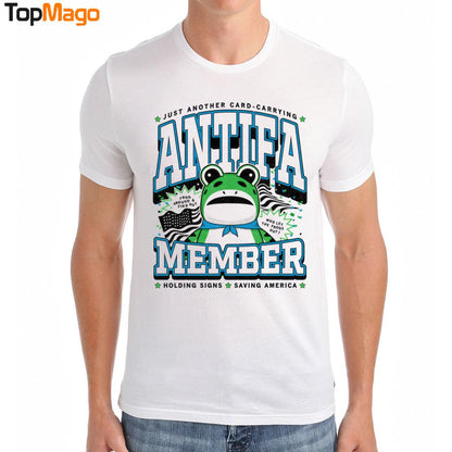 Antifa Member Just Another Card Carrying Holding Signs Saving America Hoodie