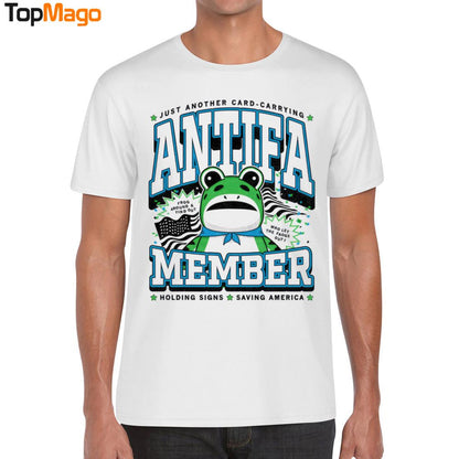 Antifa Member Just Another Card Carrying Holding Signs Saving America Hoodie