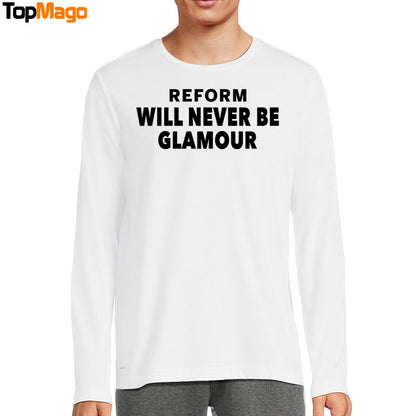 Charlie Craggs wears Reform Will Never Be Glamour T-Shirt