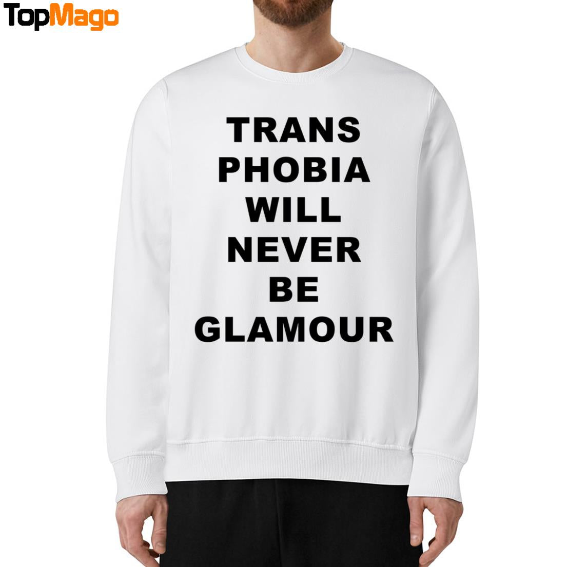 Charlie Craggs wears Trans Phobia Will Never Be Glamour Sweatshirt