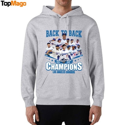 Dodgers World Series 2024 2025 Back To Back Champions T-Shirt, Hoodie, Sweatshirt, Ladies Boyfriend Shirt