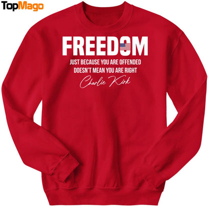 Freedom Charlie Kirk Quote American Flag Memorial Hoodie