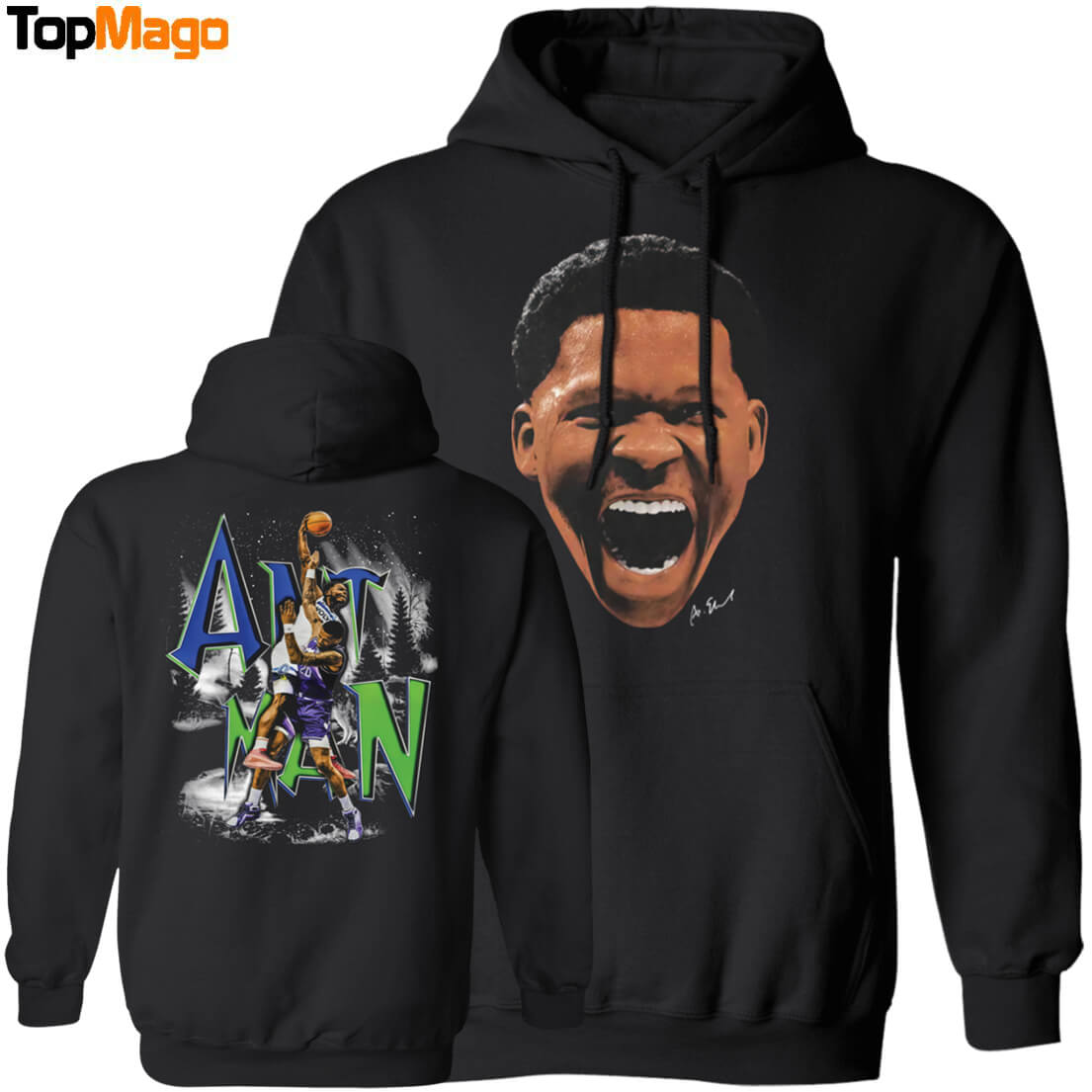 [Front-Back] Anthony Edwards BIG FACE GRAPHIC T-Shirt