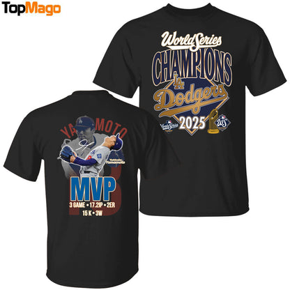 [Front-Back] Dodgers World Series Champions 2025 Yoshinobu Yamamoto MVP Sweatshirt, Long Sleeve Shirt, Hoodie, Premium SS T-Shirt