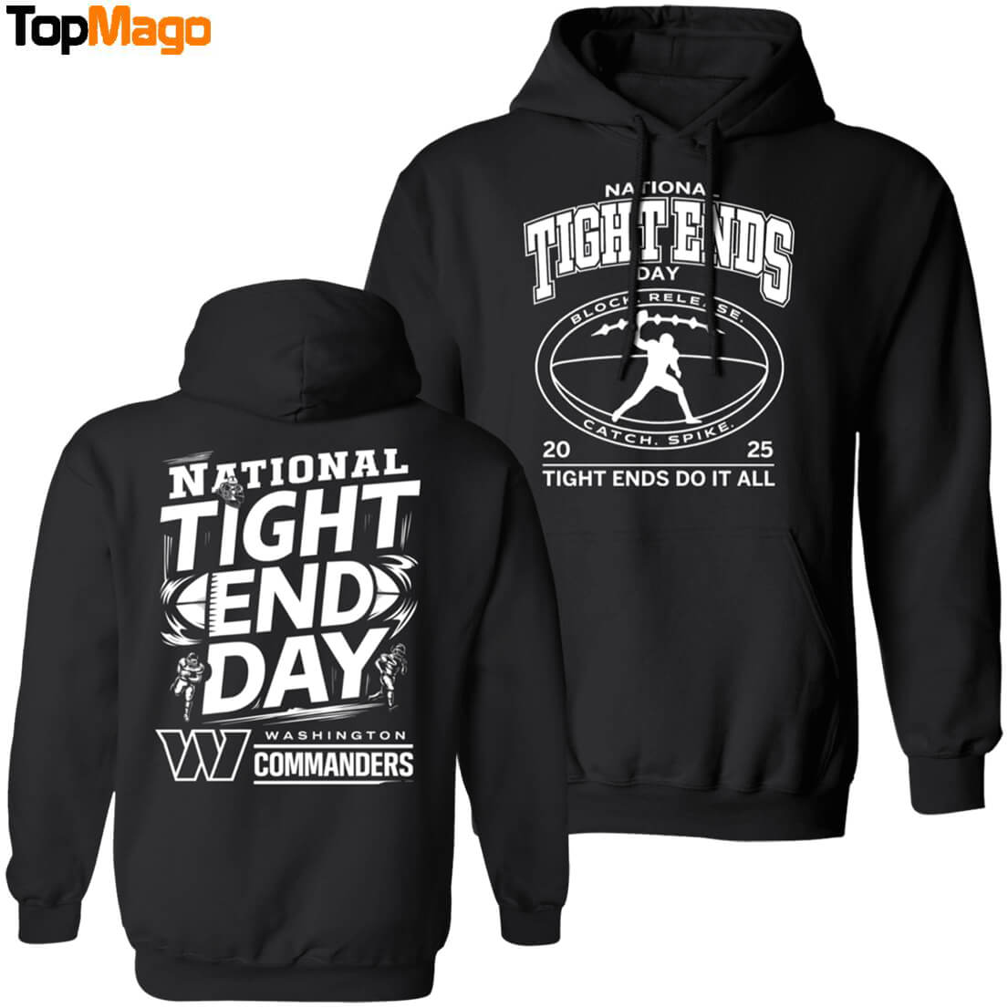 [Front-Back] Washington Commanders National Tight Ends Day T-Shirt