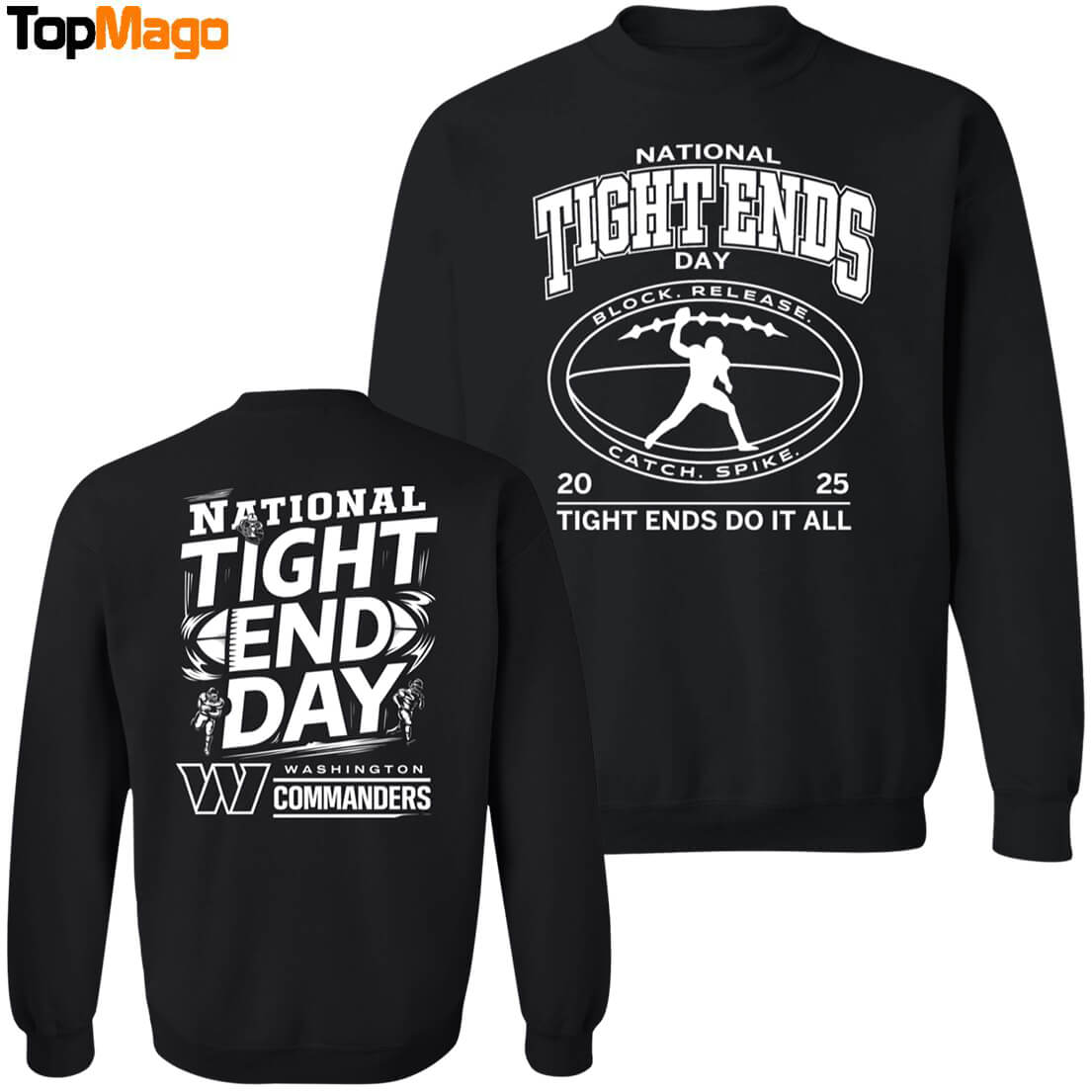 [Front-Back] Washington Commanders National Tight Ends Day T-Shirt
