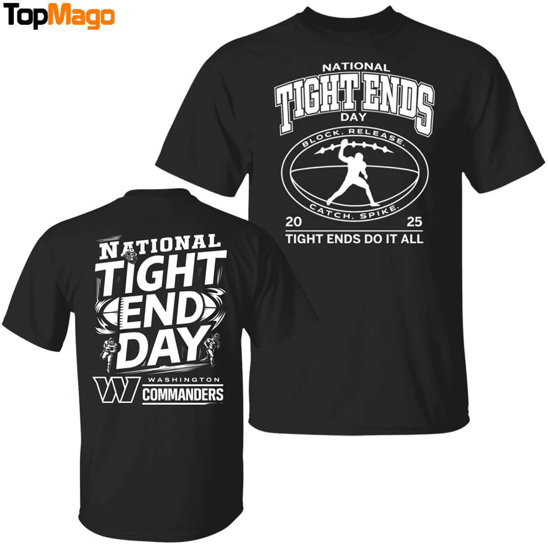 [Front-Back] Washington Commanders National Tight Ends Day T-Shirt