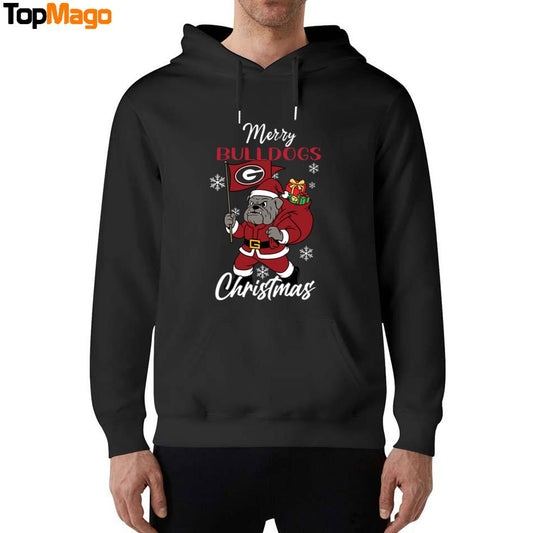 Georgia Bulldogs Logo Pine Tree NCAA Merry Christmas 2025 Hoodie, Premium SS T-Shirt, Long Sleeve Shirt
