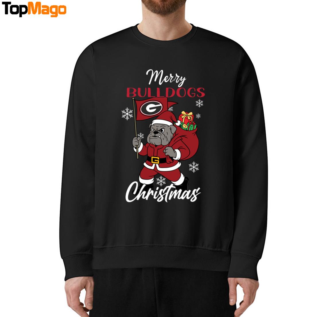 Georgia Bulldogs Logo Pine Tree NCAA Merry Christmas 2025 Hoodie, Premium SS T-Shirt, Long Sleeve Shirt