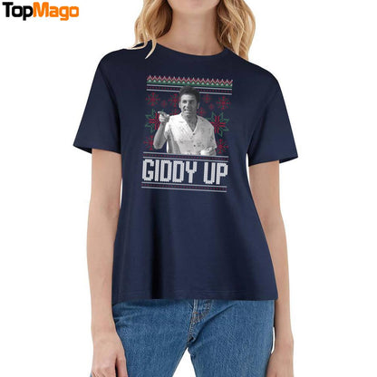 Giddy Up Christmas T-Shirt, Hoodie, Sweatshirt, Ladies Boyfriend Shirt
