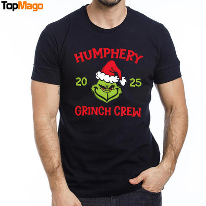Humphery 2024- 2025 Christmas Cartoon Grinch Crew T-Shirt, Hoodie, Sweatshirt, Ladies Boyfriend Shirt