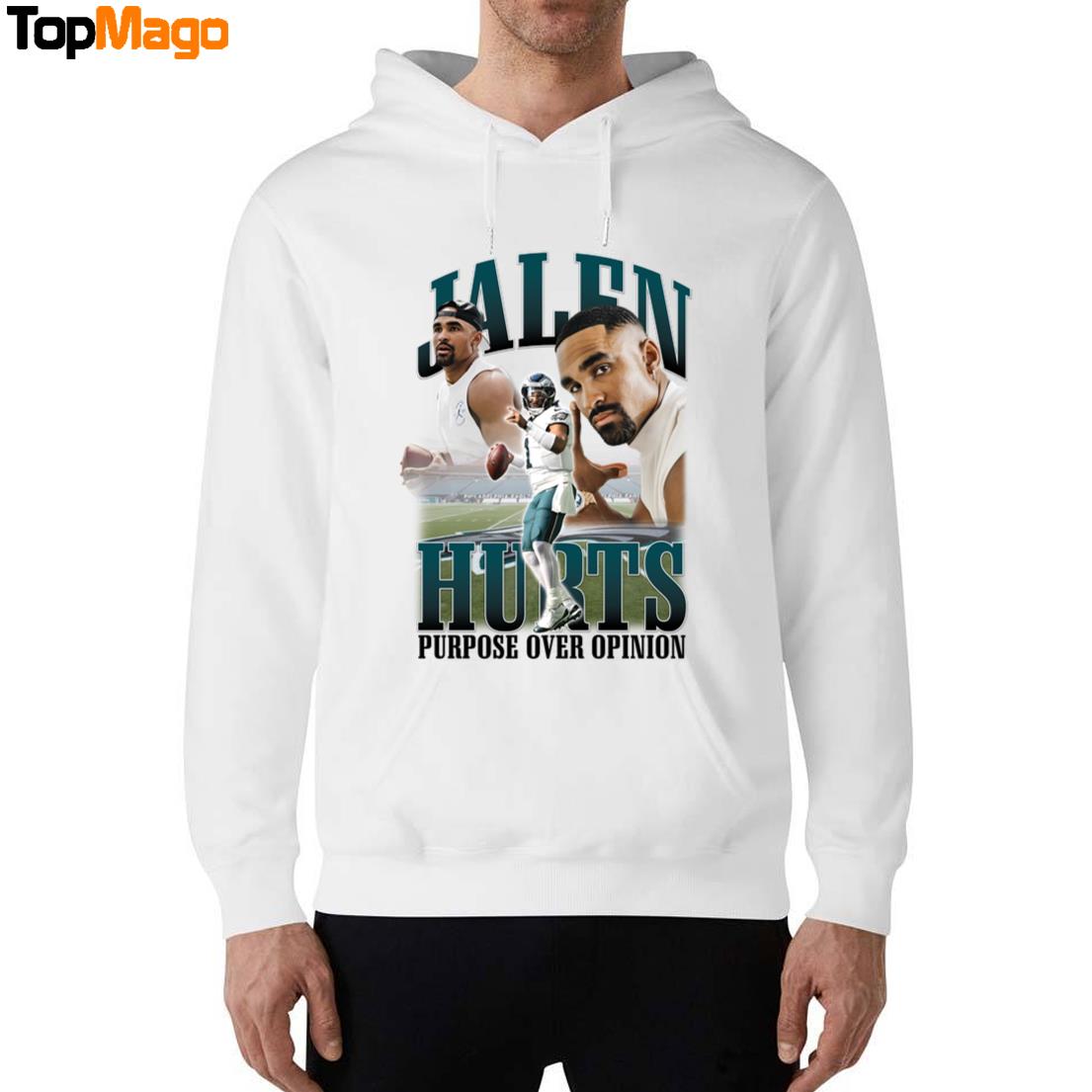 Jalen Hurts Jordan Purpose Over Opinion T-Shirt, Hoodie, Sweatshirt, Ladies Boyfriend Shirt