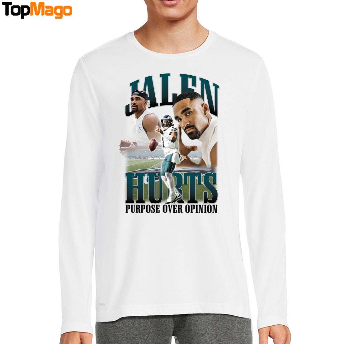 Jalen Hurts Jordan Purpose Over Opinion T-Shirt, Hoodie, Sweatshirt, Ladies Boyfriend Shirt