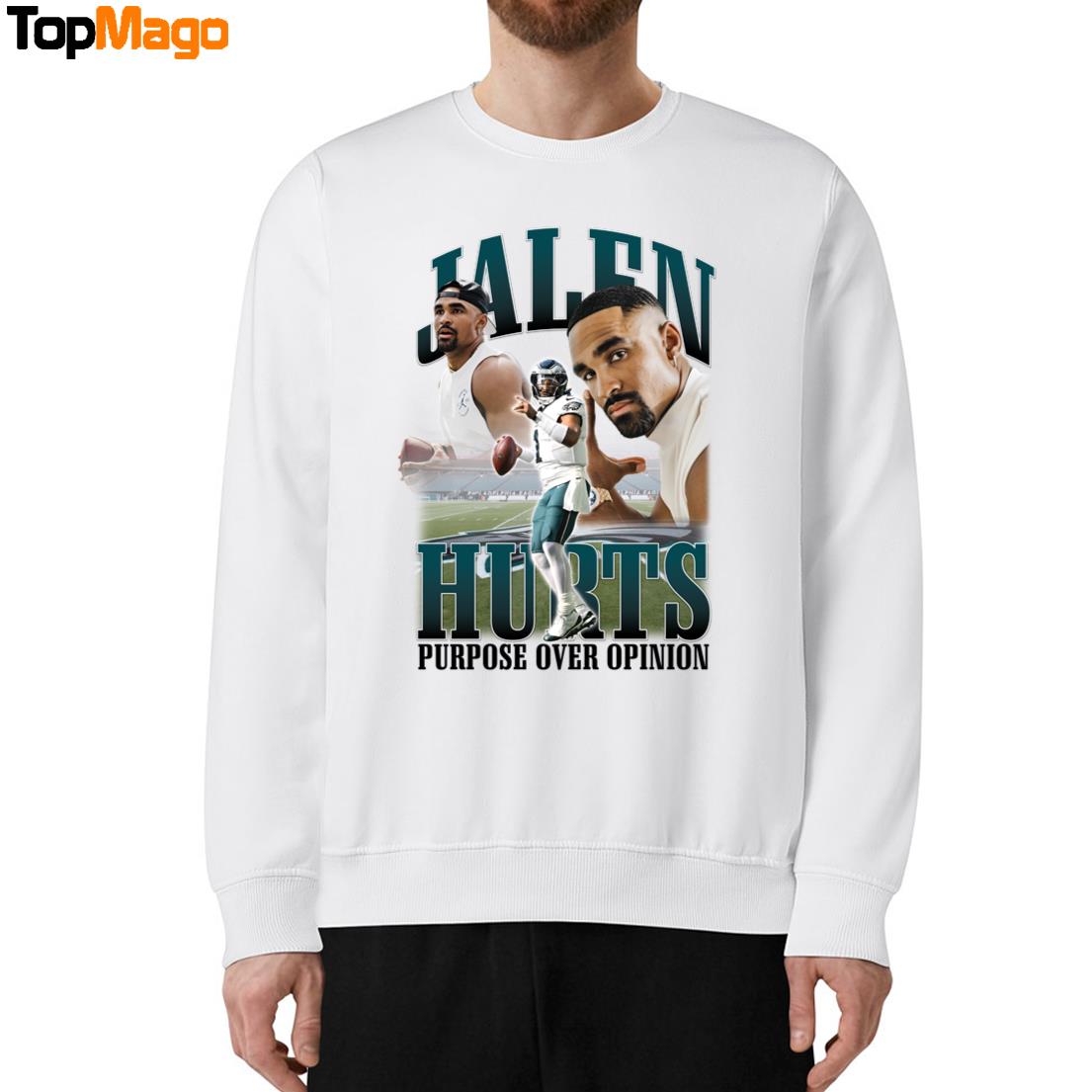 Jalen Hurts Jordan Purpose Over Opinion T-Shirt, Hoodie, Sweatshirt, Ladies Boyfriend Shirt