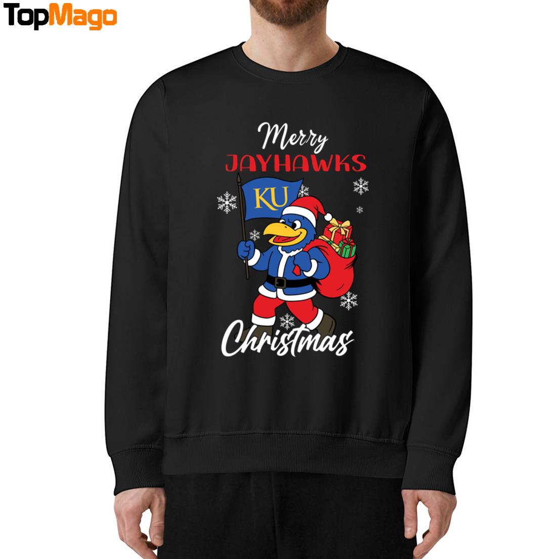 Kansas Jayhawks Logo Pine Tree NCAA Merry Christmas 2025 Hoodie, Premium SS T-Shirt, Long Sleeve Shirt