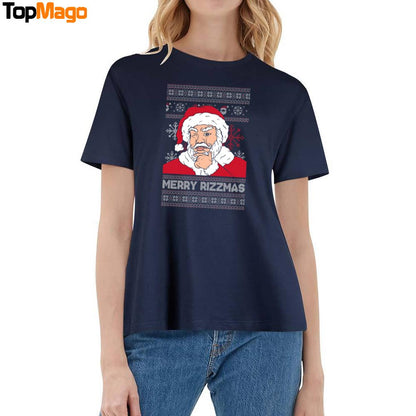 Merry Rizzmas Christmas T-Shirt, Hoodie, Sweatshirt, Ladies Boyfriend Shirt