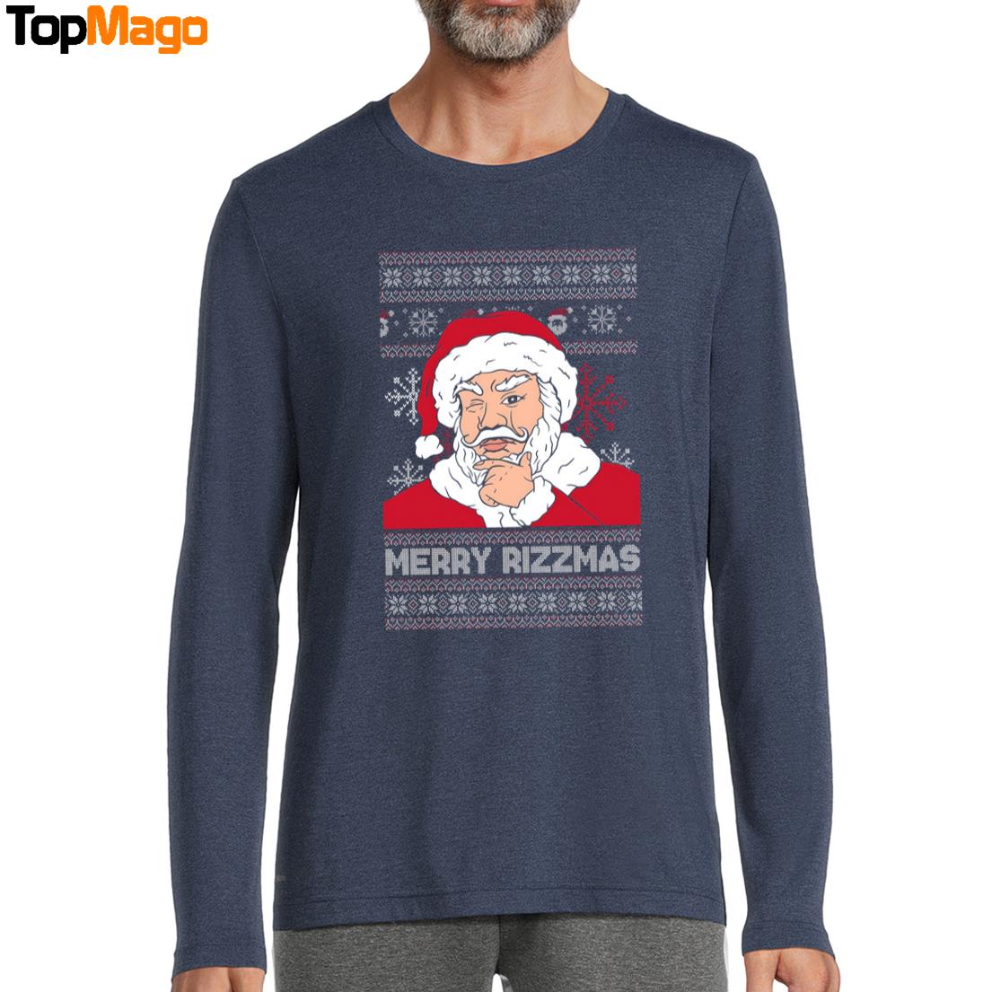 Merry Rizzmas Christmas T-Shirt, Hoodie, Sweatshirt, Ladies Boyfriend Shirt