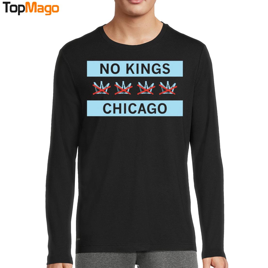 No Kings Chicago City Flag Statement Hoodie