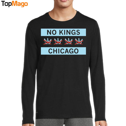 No Kings Chicago City Flag Statement Hoodie