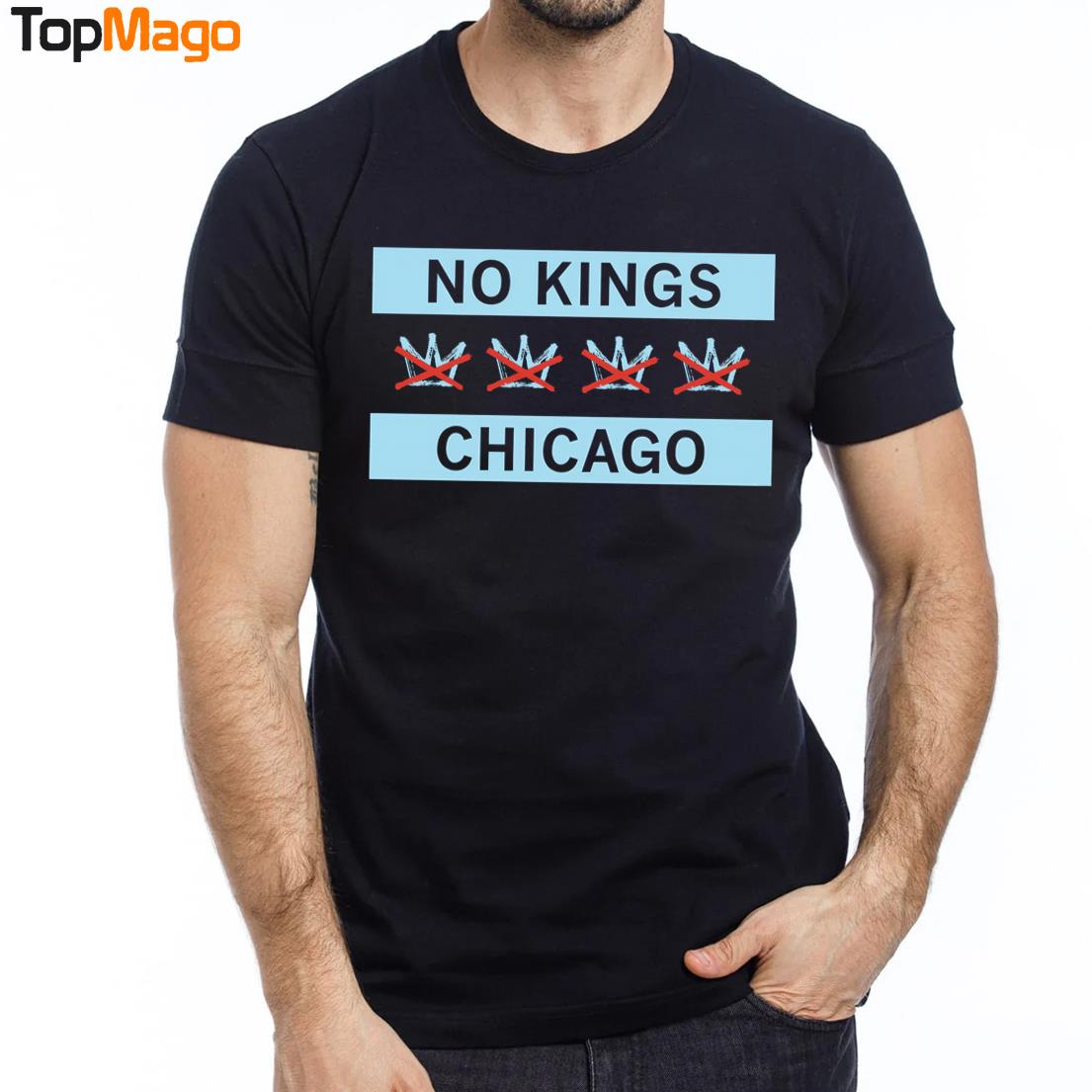 No Kings Chicago City Flag Statement Hoodie