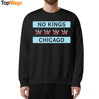 No Kings Chicago City Flag Statement Hoodie