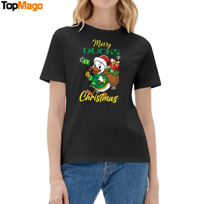 Oregon Ducks Pine Tree NCAA Merry Christmas 2025 Hoodie, Premium SS T-Shirt, Long Sleeve Shirt