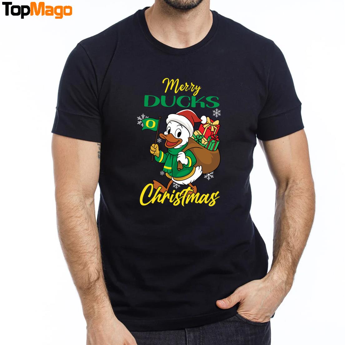 Oregon Ducks Pine Tree NCAA Merry Christmas 2025 Hoodie, Premium SS T-Shirt, Long Sleeve Shirt