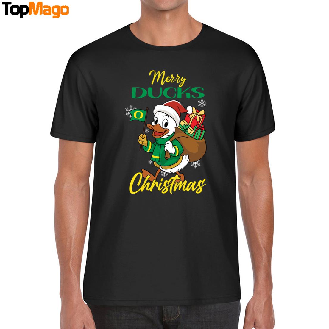Oregon Ducks Pine Tree NCAA Merry Christmas 2025 Hoodie, Premium SS T-Shirt, Long Sleeve Shirt