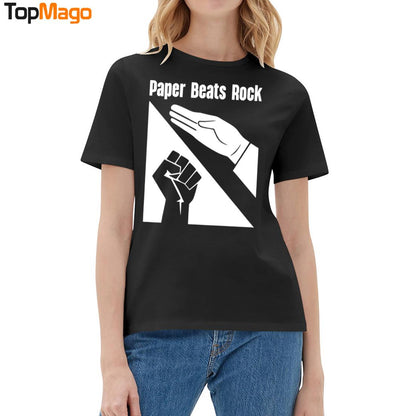 Paper Beats Rock Funny T-Shirt