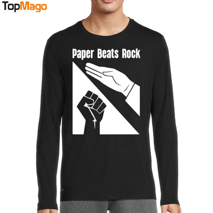 Paper Beats Rock Funny T-Shirt