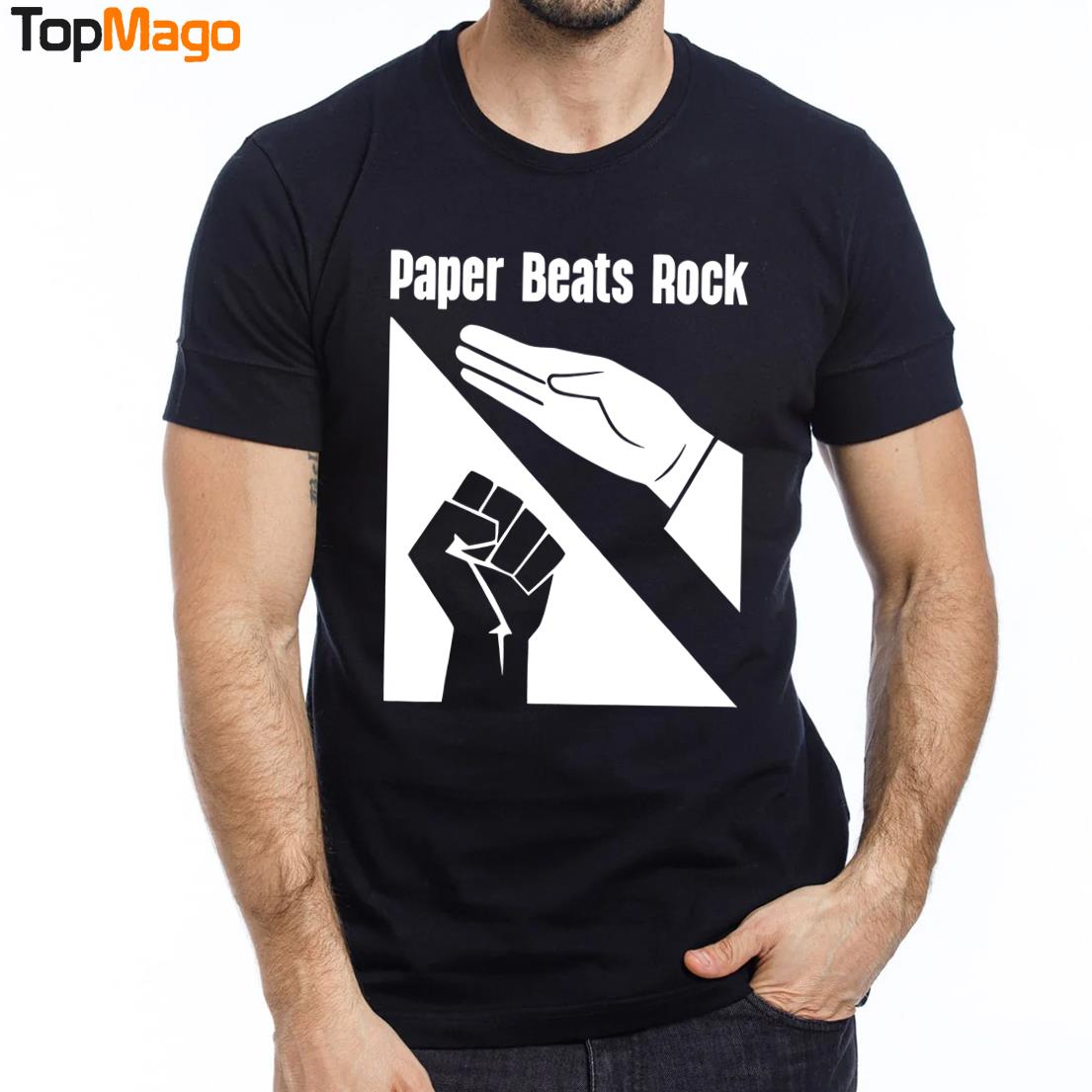 Paper Beats Rock Funny T-Shirt