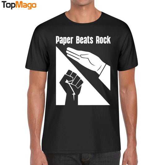 Paper Beats Rock Funny T-Shirt