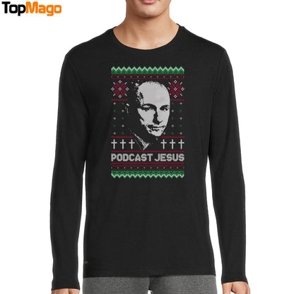 Podcast Jesus Christmas T-Shirt, Hoodie, Sweatshirt, Ladies Boyfriend Shirt