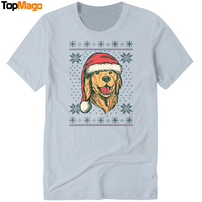 Santa Dog Christmas T-Shirt, Hoodie, Sweatshirt, Ladies Boyfriend Shirt