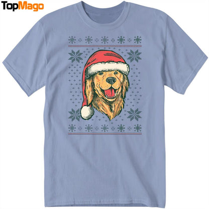 Santa Dog Christmas T-Shirt, Hoodie, Sweatshirt, Ladies Boyfriend Shirt