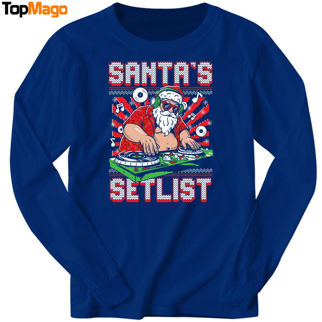 Santa's Setlist Christmas T-Shirt, Hoodie, Sweatshirt, Ladies Boyfriend Shirt