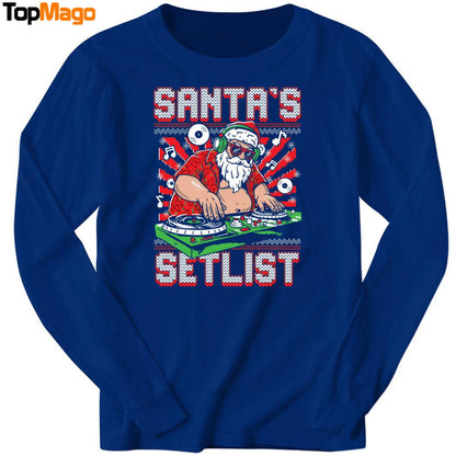 Santa's Setlist Christmas T-Shirt, Hoodie, Sweatshirt, Ladies Boyfriend Shirt