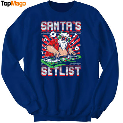 Santa's Setlist Christmas T-Shirt, Hoodie, Sweatshirt, Ladies Boyfriend Shirt