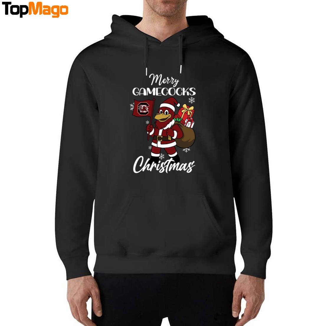 South Carolina Gamecocks Pine Tree NCAA Merry Christmas 2025 Hoodie, Premium SS T-Shirt, Long Sleeve Shirt