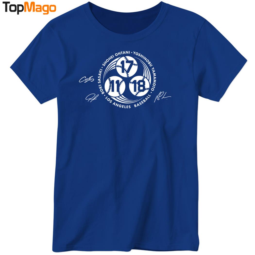 Strike 3 Shohei Ohtani Yoshinobu Yamamoto and Roki Sasaki LA Dodgers signatures T-Shirt