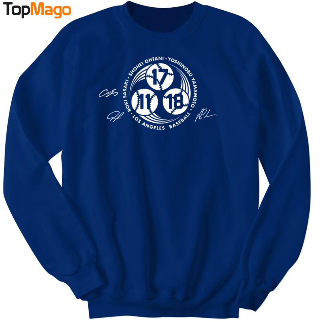 Strike 3 Shohei Ohtani Yoshinobu Yamamoto and Roki Sasaki LA Dodgers signatures T-Shirt