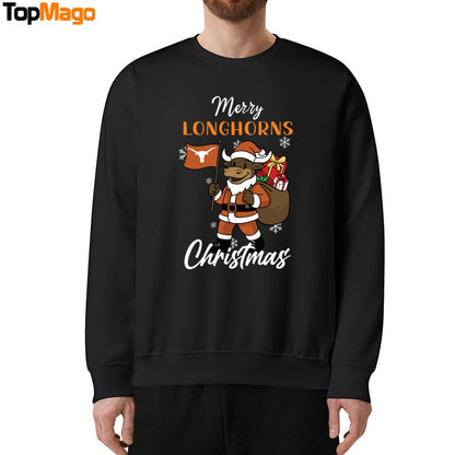 Texas Longhorns Pine Tree NCAA Merry Christmas 2025 Hoodie, Premium SS T-Shirt, Long Sleeve Shirt