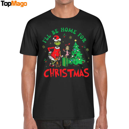 The Grinch I'll Be Home For Christmas Sweatshirt, Long Sleeve Shirt, Hoodie, Premium SS T-Shirt