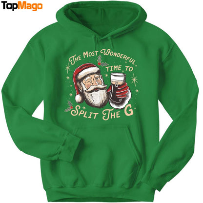 The Most Wonderful Time To Split The G Christmas T-Shirt, Hoodie, Sweatshirt, Ladies Boyfriend Shirt