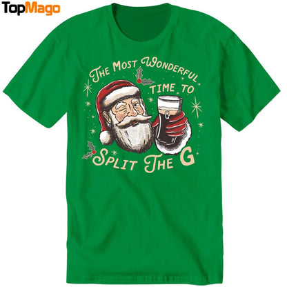 The Most Wonderful Time To Split The G Christmas T-Shirt, Hoodie, Sweatshirt, Ladies Boyfriend Shirt